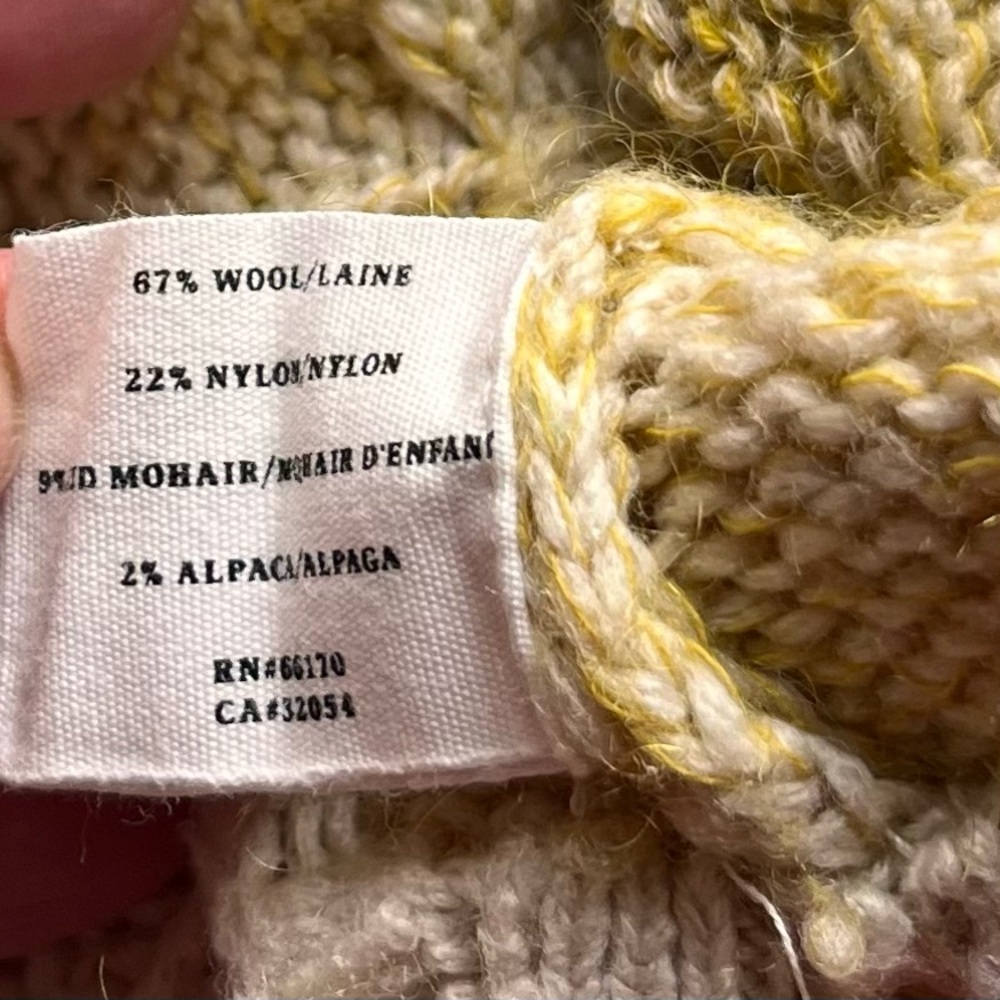 Anthropologie Sparrow Yellow Cream Ombré Cable Knit Sweater - Picture 5 of 8